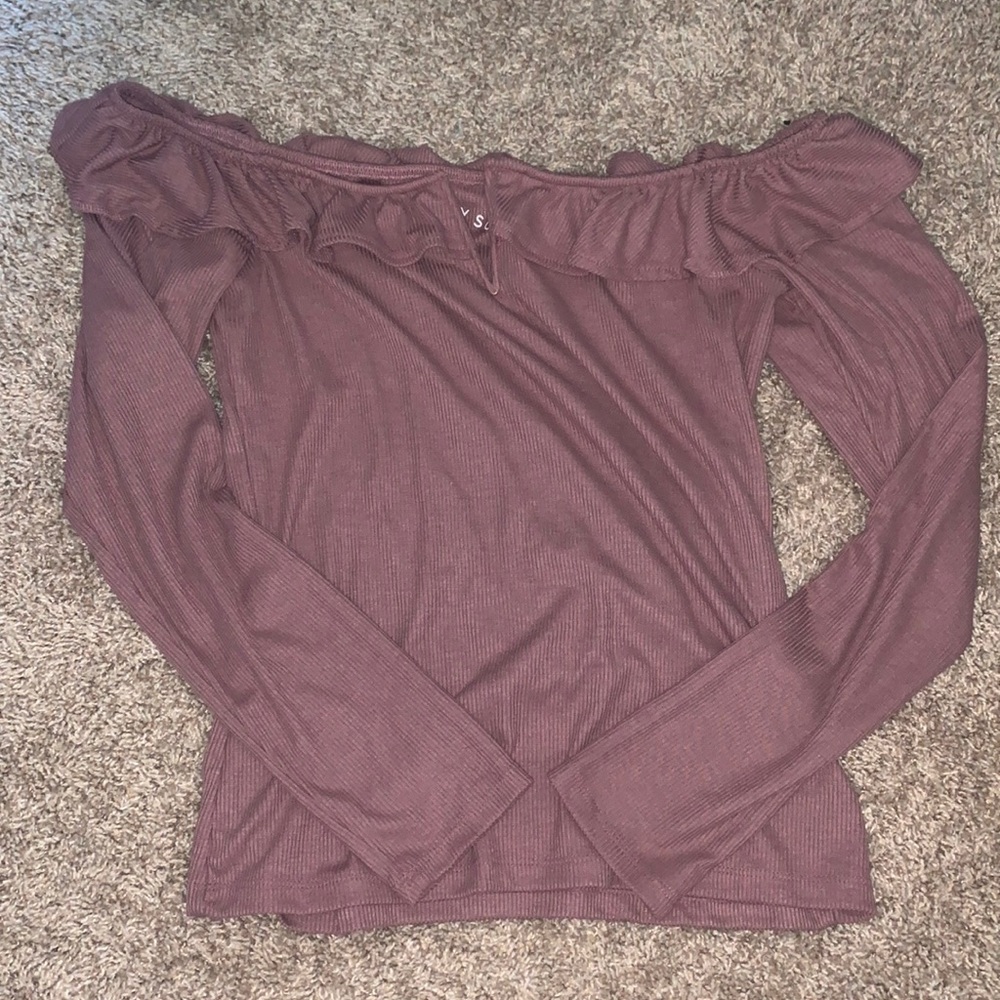 Aeropostale Ruffle Off Shoulder Top